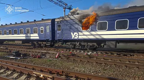 Російський безпілотник атакував поїзд «Суми – Київ»
