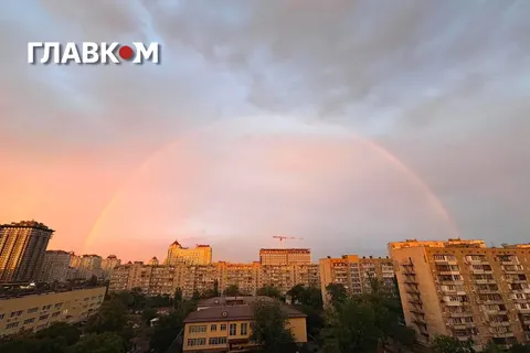 Після тривоги та дощу над Києвом з’явилася веселка