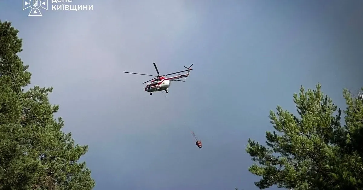На Київщині гасять масштабну лісову пожежу: залучено авіацію
