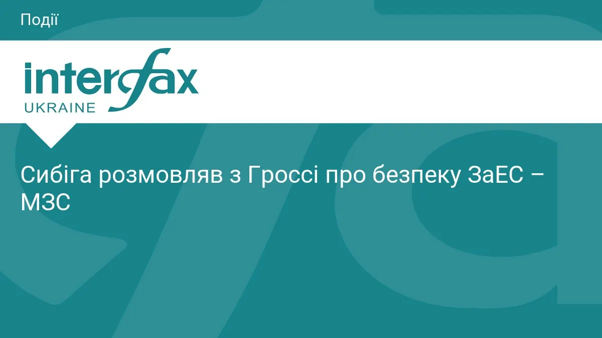 Сибіга обговорив із Гроссі безпеку Запорізької АЕС