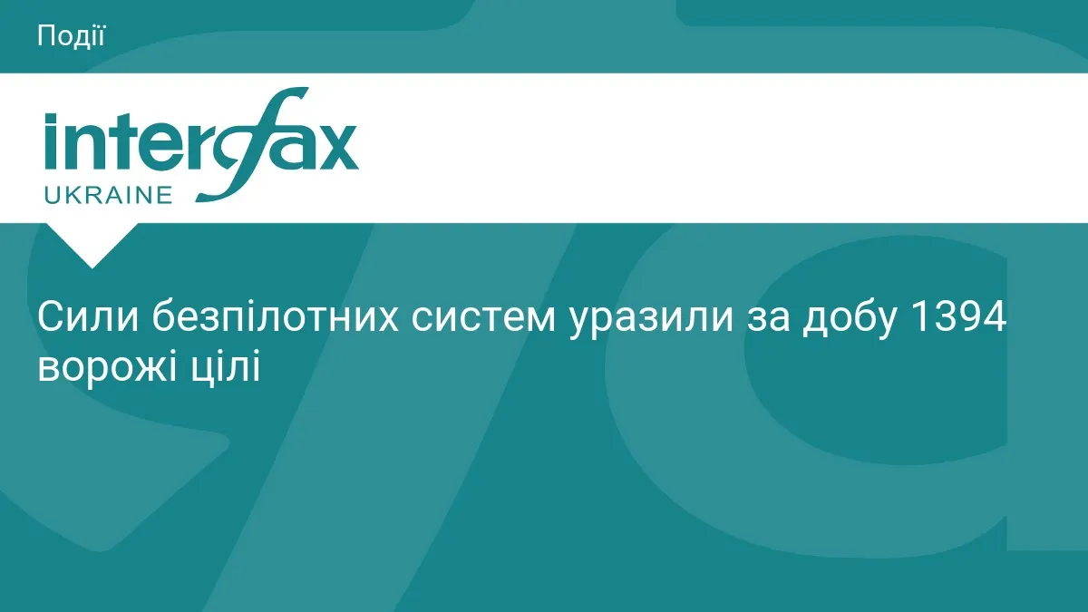 Сили безпілотних систем за добу уразили майже 1400 ворожих цілей
